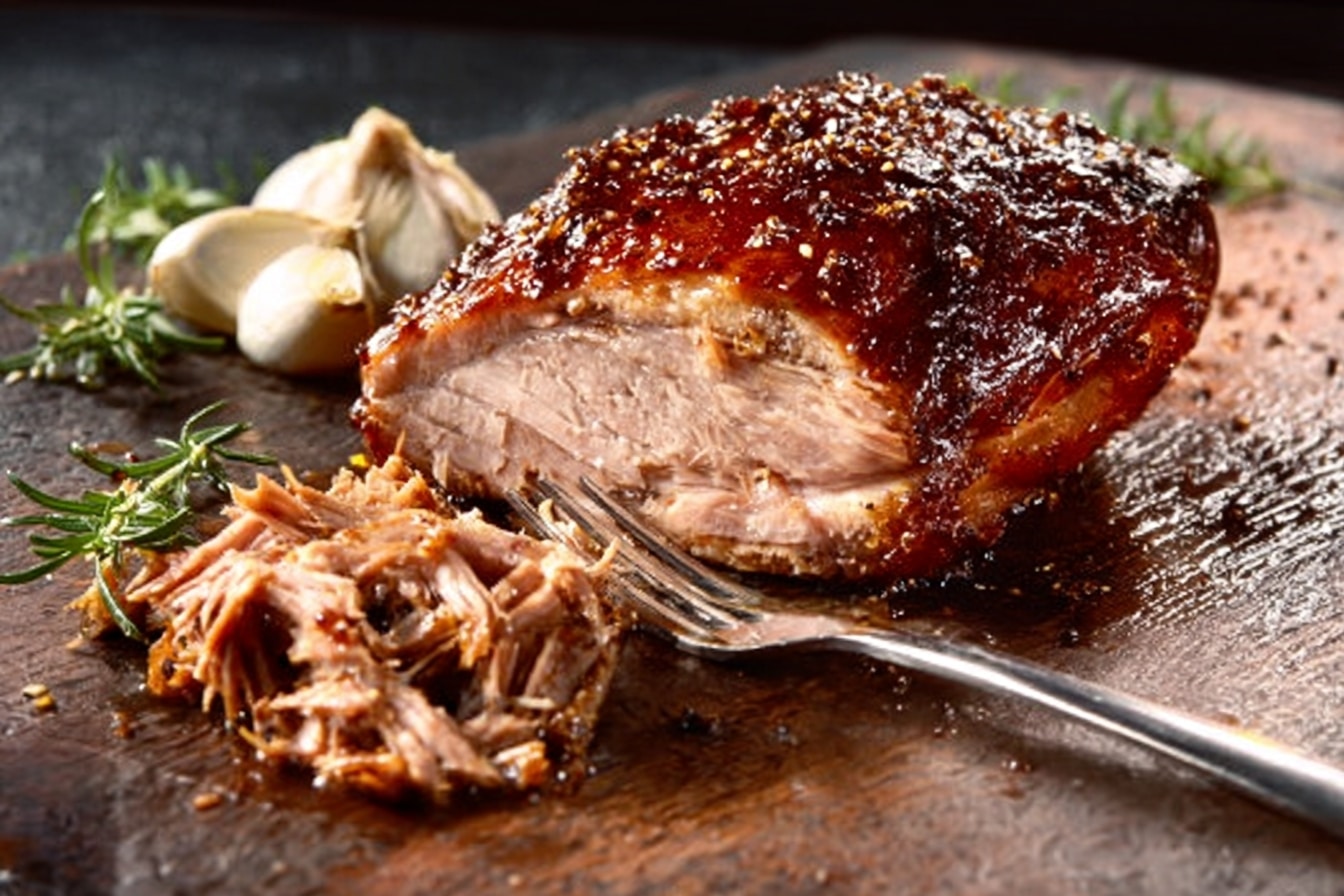 échine de porc confite