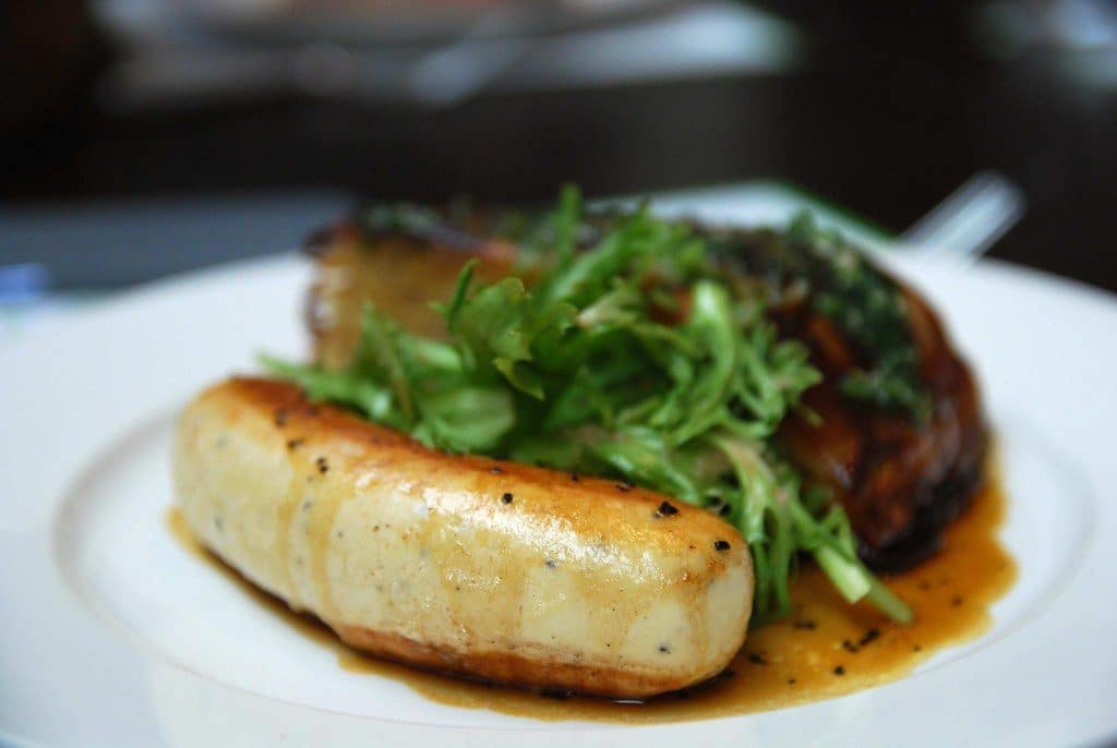 légume avec boudin blanc